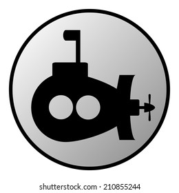 Submarine icon on white background. Vector illustration.