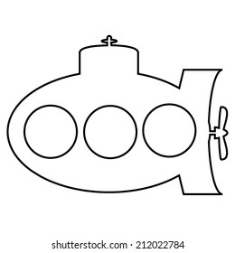 Submarine icon on white background. Vector illustration.