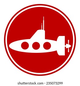 Submarine icon on white background. Vector illustration.