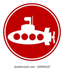 Submarine icon on white background. Vector illustration.