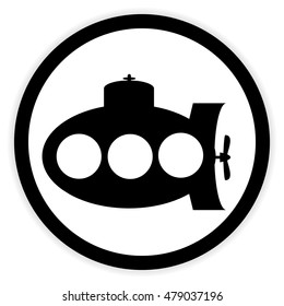 Submarine icon on white background. Vector illustration.
