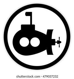 Submarine icon on white background. Vector illustration.