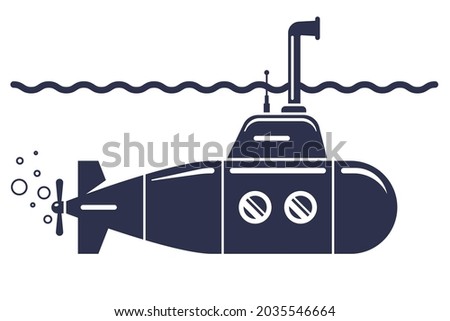submarine icon on a white background. flat vector illustration.