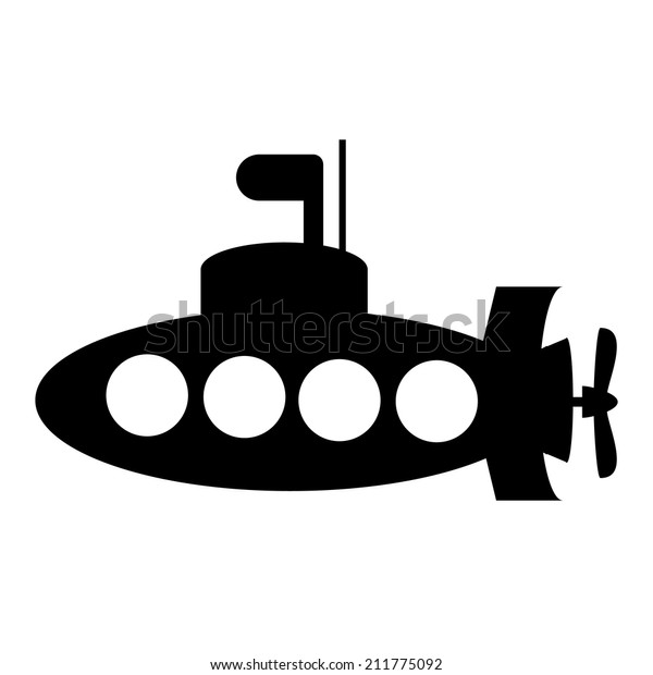 Submarine Icon On White Background Vector Stock Vector (Royalty Free ...