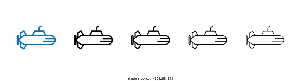 Submarine icon Outline vector logo for web ui