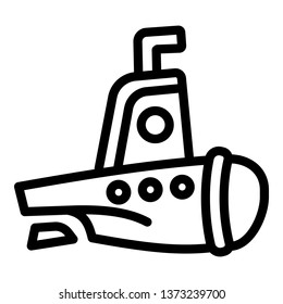Submarine icon. Outline submarine vector icon for web design isolated on white background