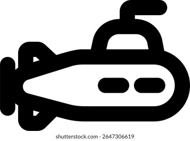 ícone submarino delineado estilo design