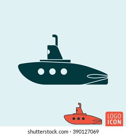 Submarine icon. Submarine with periscope icon isolated. Vector illustration