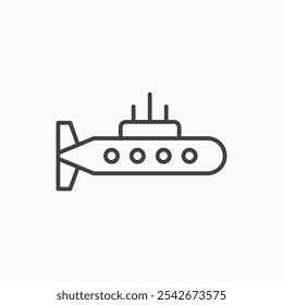 Submarine icon set in black color