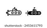 Submarine icon set. flat illustration of vector icon