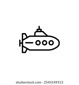 Conjunto de ícones de submarino. versões com contorno e preenchidas sólidas.