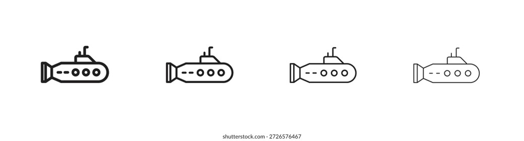 Conjunto de iconos de submarino eps10. ilustración, Vector de símbolo de logotipo Plantilla de pictograma