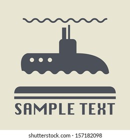 Submarine icon or sign, vector illustration