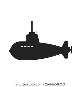 Submarine icon silhouette.Vector logo of a submarine. Illustration side view isolated on white background.