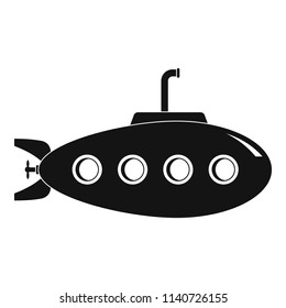 Submarine icon. Simple illustration of submarine vector icon for web design isolated on white background