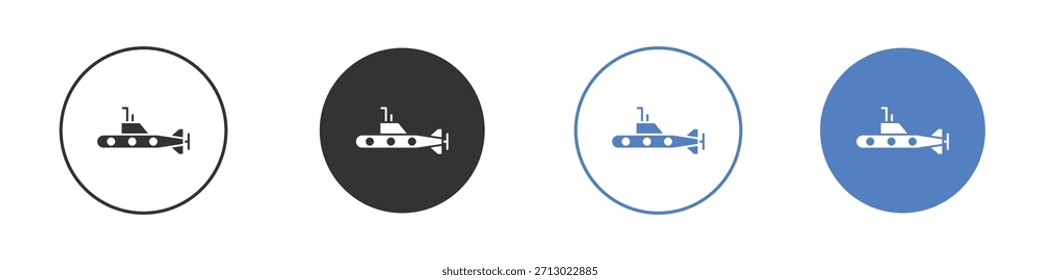 Ícone submarino minimalista simples Vetor EPS
