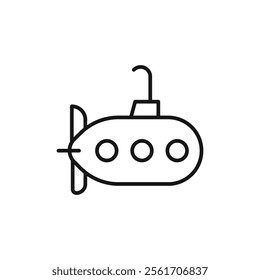 Submarine icon Simple thin line flat symbol