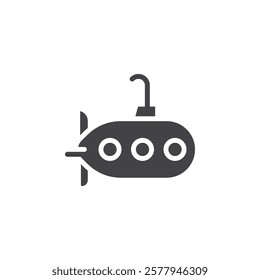 Submarine icon Simple thin line flat symbol