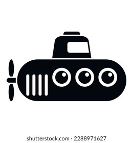 Submarine icon simple vector. Underwater boat. Sea ship