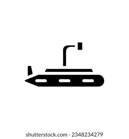 Submarine icon solid black colour military vector army element and symbol perfect.