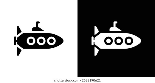 Submarine icon in solid flat trendy design style.
