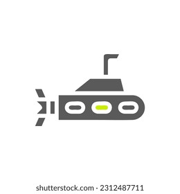 Submarine icon solid grey vibrant green colour military vector army element and symbol perfect.