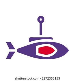 submarine icon solid red purple style military illustration vector army element and symbol perfect. Icon sign from modern collection for web.