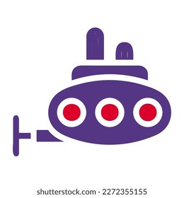 icono submarino sólido rojo violeta ilustración militar vector elemento del ejército y símbolo perfecto. Signo de icono de la colección moderna para la web.