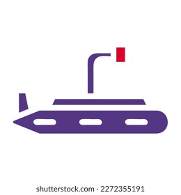 submarine icon solid red purple style military illustration vector army element and symbol perfect. Icon sign from modern collection for web.