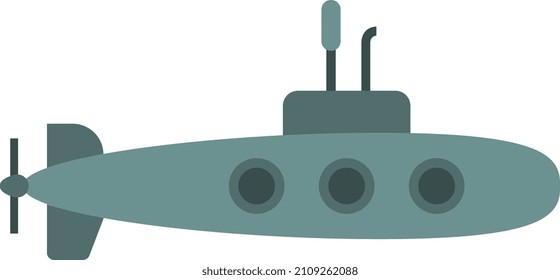 Submarine icon. Spy underwater ship. Navy force watercraft