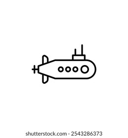 Coleção de símbolos de ícone de submarino sobre fundo branco.