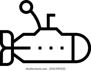 submarine icon. Thin linear style design isolated on white background