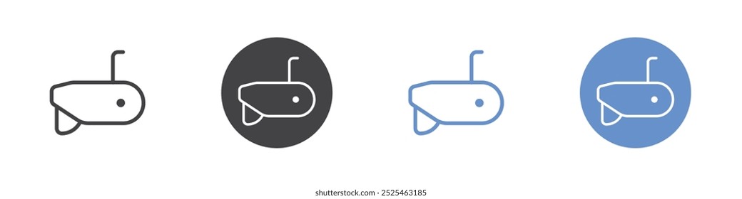 Submarine icon Thin outline art symbol