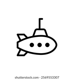 Submarine icon Thin vector set