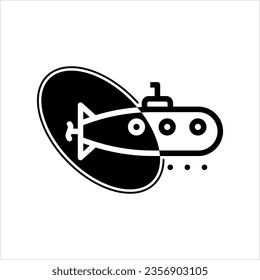 Unterseeboot-Symbol, Unterwassermotorrad, Vektorgrafik von Transportfahrzeugen