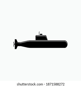 Submarine Icon. Underwater Transportation Symbol - Vector Logo Template.