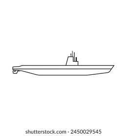 Submarine icon vector. Bathyscaphe illustration sign. Fleet symbol or logo.