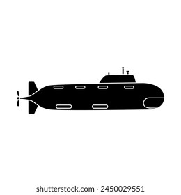 Submarine icon vector. Bathyscaphe illustration sign. Fleet symbol or logo.