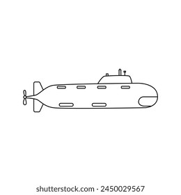 Submarine icon vector. Bathyscaphe illustration sign. Fleet symbol or logo.