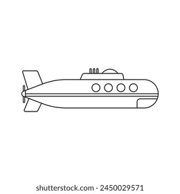 Submarine icon vector. Bathyscaphe illustration sign. Fleet symbol or logo.