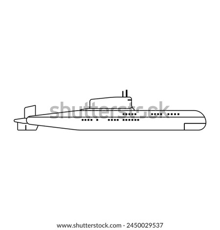 Submarine icon vector. Bathyscaphe illustration sign. Fleet symbol or logo.