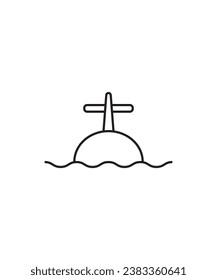 icono submarino, icono de la mejor línea del vector.