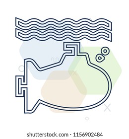 Submarine icon vector can be used as png, Submarine