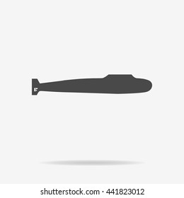 Submarine icon. Vector concept illustration for design.