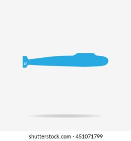 Submarine icon.  Vector concept illustration for design.