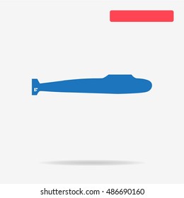 Submarine icon.  Vector concept illustration for design.