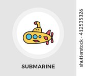 Submarine icon vector. Flat icon isolated on the white background. Editable EPS file. Vector illustration.