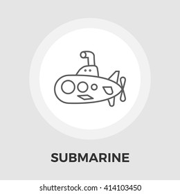 Submarine icon vector. Flat icon isolated on the white background. Editable EPS file. Vector illustration.