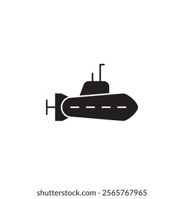 Submarine icon Vector flat thin line illustration