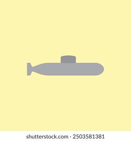 Submarine icon vector illustration isolated on yellow background